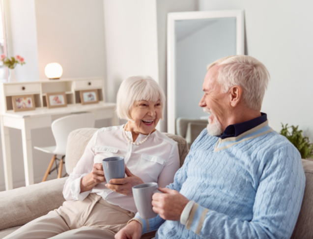 Couple relaxing at home