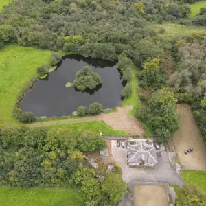 Water Source heat pump in a lake in Carmarthenshire